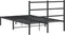 vidaXL - Bedframe - met - hoofdbord - metaal - zwart - 120x190 - cm