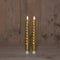 Anna's Collection LED dinerkaarsen swirl - 3D vlam - goud - 23 cm (2 stuks)