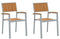 vidaXL - Buitenstoelen - 2 - stuks - Stapelbaar - Grijs - Massief - Hout - Acacia - en - Metaal