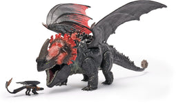 Dreamworks Dragons - Hoe Tem Je Een Draak - Rode Dood Chomping Rampage Draak 28 cm met Tandloos Figuur