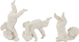 J-Line figuur Engel Turnend - polyresin - wit - large - 3 stuks