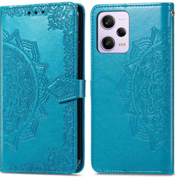 iMoshion Hoesje Geschikt voor Xiaomi Redmi Note 12 Pro Plus Hoesje Met Pasjeshouder - iMoshion Mandala Bookcase - Turquoise