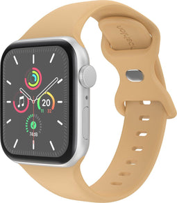 imoshion Siliconen⁺ bandje - Geschikt voor Apple Watch 1, 2, 3, 4, 5, 6, 7, 8, 9, 10 (42 mm), SE - 38/40/41 mm - Beige - S/M