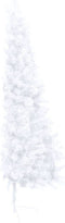 vidaXL - Kunstkerstboom - met - standaard - half - 150 - cm - PVC - wit