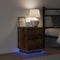 vidaXL - Nachtkastje - met - LED-verlichting - - - Oude - Hout - 39x34.5x50 - cm