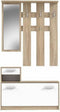 PEILI Gangkast met Scandinavische eik en witte spiegel - L 97 cm