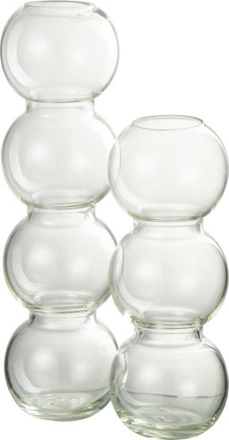 J-Line vaas Bollen - glas - transparant - large