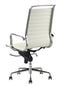 Feel Furniture - Luxe design bureaustoel van 100% rundleer - Hoge rugleuning - Crème