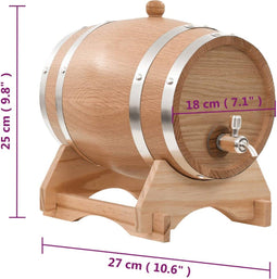 vidaXL Wijnvat met kraantje 6 L massief eikenhout