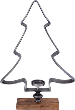 PTMD Windlicht Kennedi - 52x13x76 cm - Hout - Zwart