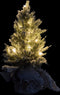J-Line decoratie Kerstboom Besneeuwd + pot - jute/kunststof - groen - extra small - LED lichtjes
