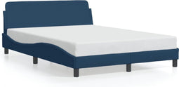 vidaXL - Bedframe - met - hoofdeinde - zonder - matras - 140x190 - cm - stof - blauw