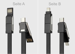 Renkforce USB Adapterkabel [1x USB-A 2.0 stekker, USB-C stekker - 1x Apple dock-stekker Lightning, USB-C stekker, Micro