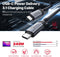 Unitek C14110GY-2M - USB-C Oplaadkabel 3.1 PD 240W - 2 m - Zwart