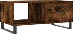 vidaXL - Salontafel - 90x50x40 - cm - bewerkt - hout - gerookt - eikenkleurig