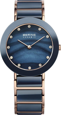 BERING 11435-767 - Horloge - Saffierglas - Rosékleurig Blauw Ø 35 mm