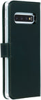 Selencia Galaxy S10 - Echt Lederen Bookcase - Ruimte voor 3 pasjes - Groen