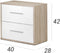 Nachtkastje Alexandra House Living Wit Metaal Hout MDP 40 x 41 x 28 cm 2 lades