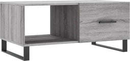 vidaXL - Salontafel - 90x50x40 - cm - bewerkt - hout - grijs - sonoma - eikenkleurig