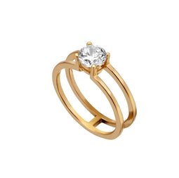 Esprit ESRG001012 Lillian Ring - Minimalistische ring - Goudkleurig - Maat 16.00