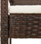 vidaXL - Tuinbank - met - kussen - 105 - cm - poly - rattan - bruin
