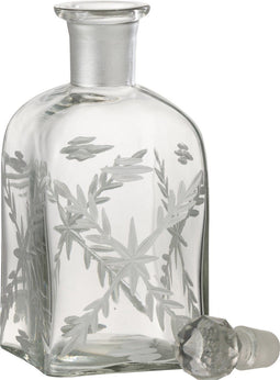 J-Line karaf Chloe Vierkant - glas - transparant/zilver