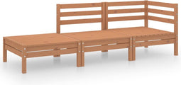 vidaXL - 3-delige - Loungeset - massief - grenenhout - honingbruin