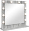 vidaXL - Make-upspiegel - met - LED-verlichting - Grijs - Sonoma - 60x55x18 - cm