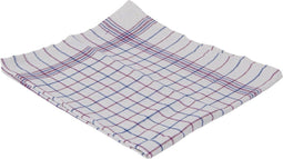 Handdoek ft 60 x 60 cm, geruit, wit/blauw, pak van 6 stuks
