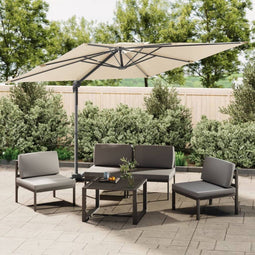 vidaXL - Zweefparasol - met - dubbel - dak - 300x300 - cm - zandwit