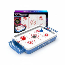 A Ambassador® Airhockey - Mini Airhockeytafel - Compact & Draagbaar - Blauw Wit