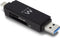 Ewent EW1075 - Kaartlezer - USB 3.1 Gen1 Type-C en Type-A - Zwart