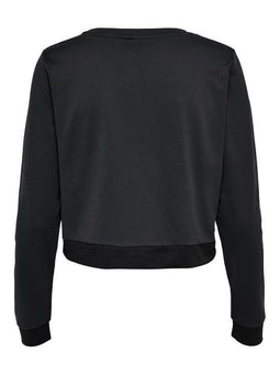 Only Play Ador - Cropped Sweatshirt - Ronde hals Lange mouwen - Zwart - Maat L