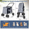 Luxe Opvouwbare Huisdierkinderwagen - Ademend Schokdempend - 106x63x103 cm - Grijs/Zwart