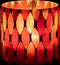 J-Line windlicht Mozaiek Blad - glas - rood/oranje - small - 2 stuks
