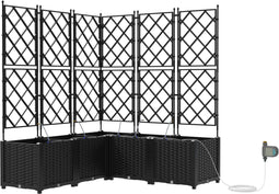 vidaXL - Tuinplantenbakken - met - wateringsysteem - 5 - stuks - zwart
