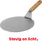 Nonna pizzaschep RVS Ø25,5 - Pizzaspatel rond - Houten handvat - Lengte: 43 cm