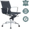 Feel Home - Lage design bureaustoel - Echt leer - Donkerblauw