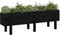 vidaXL - Plantenbak - verhoogd - 121x30x38 - cm - massief - grenenhout - zwart
