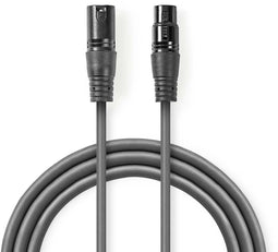 Nedis COTG15010GY200 - XLR audiokabel - Gebalanceerd - Grijs