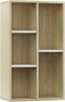 vidaXL - Boekenkast/dressoir - 50x25x80 - cm - bewerkt - hout - wit - en - eikenkleur