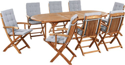 Tuinset 8-zitter MAUI PREMIUM Acaciahout Lichtgrijs