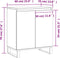 vidaXL - Dressoir - 60x35x70 - cm - bewerkt - hout - wit