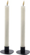 Ivoor witte LED dinerkaars 24,5 cm - set van 2
