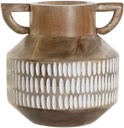 Vaas Home ESPRIT Wit Bruin Mangohout Koloniaal 18 x 18 x 19 cm
