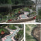 Tuinhek, kunststof, grijs, tuinrand in steenlook, gazonrand maairand, palissade, tuin, bloembed, pla