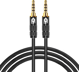 Drivv AUX Kabel 3.5 mm - Jack naar Jack - Verguld - Zwart - 2 meter