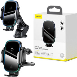 Baseus WXHW03-01 - Universele Autohouder - Draadloos opladen met LED verlichting - Blauw