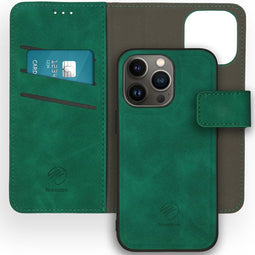 iMoshion Hoesje Geschikt voor iPhone 13 Pro Hoesje Met Pasjeshouder - iMoshion Uitneembare 2-in-1 Luxe Bookcase - Donkergroen
