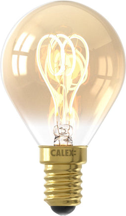 Calex Spiraal Filament LED Lamp - E14 - P45 Lichtbron Goud - 3.5W - Dimbaar
